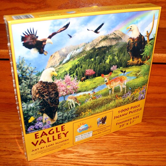 3/$55❤️new sealed EAGLE VALLEY by Lori Schory SunsOut 1000 pc puzzle Made in USA - Picture 3 of 9